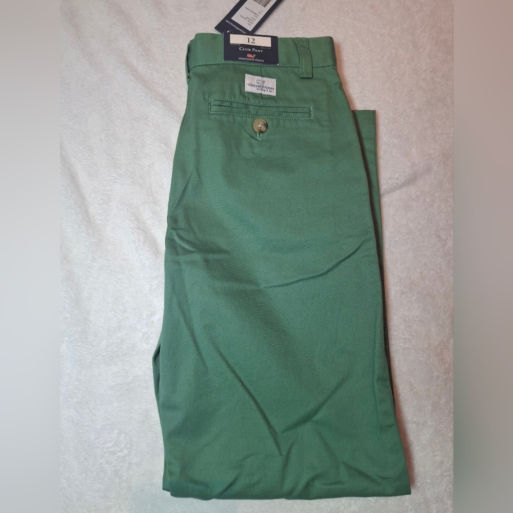 Vineyard Vines Kid's Olive Cargo Pants - Picture 3 of 7